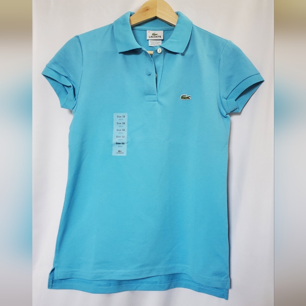 Blue Women's Lacoste polo NWT - sz 38/small